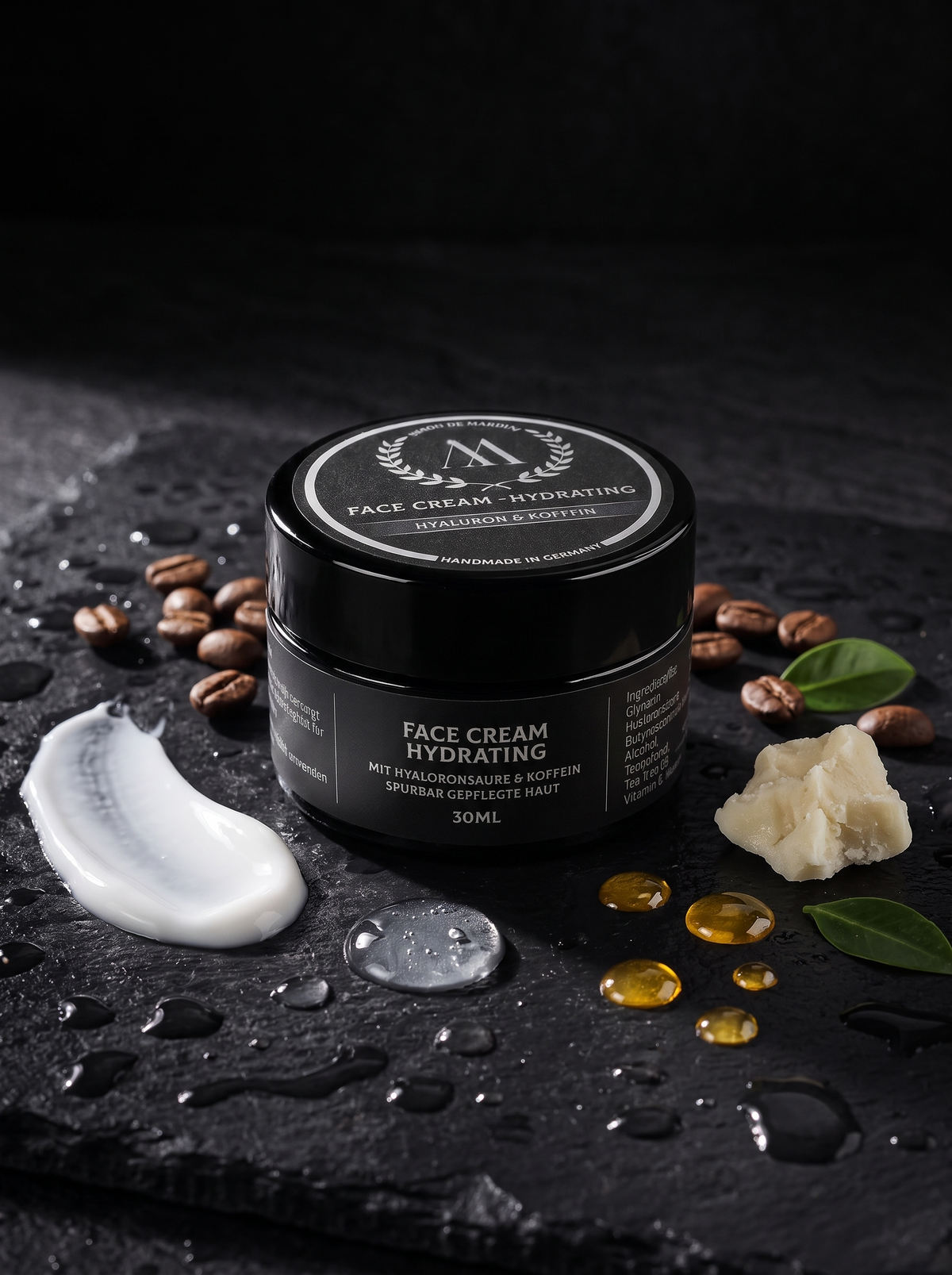 Face Cream – Hydrating von Savon de Mardini mit Hyaluronsäure, Koffein und Sheabutter