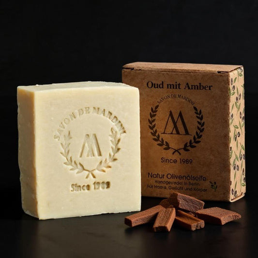 Olivenölseife mit Duft Oud & Amber